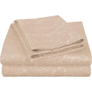 Superior 600 Thread Count Cotton Blend Bed Sheet Set, Includes 1 Fully Elastic Deep Pocket Fitted Sheet, 1 Flat Sheet, 2 Pillowcases, Sateen Weave, Queen, Sage(Sand)