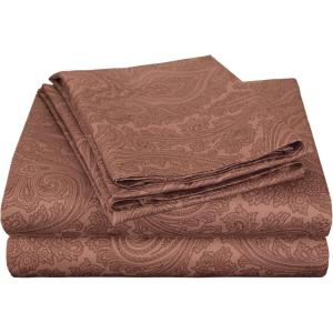 Superior 600 Thread Count Cotton Blend Bed Sheet Set, Includes 1 Fully Elastic Deep Pocket Fitted Sheet, 1 Flat Sheet, 2 Pillowcases, Sateen Weave, Queen, Sage(Chocolate)