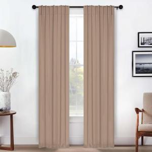 Superior Blackout Curtains, Room Darkening, Bedroom, Drapes, Kitchen, Living Room Window Accents, Sun Blocking, Thermal, 2 Pack, Solid Blackout Back Tab Curtains, Set of 2, 26″ x 84″, Smokey Ash