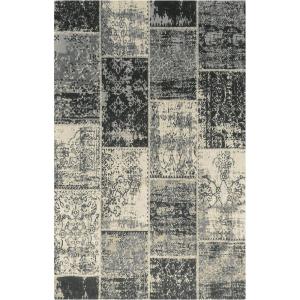 Superior Brighton Patchwork Collection Loom Woven Jacquard Cotton Rug 5′ x 8′ Brown(Black)