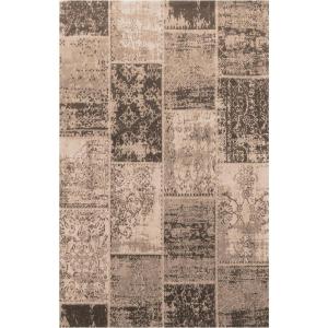 Superior Brighton Patchwork Collection Loom Woven Jacquard Cotton Rug 5′ x 8′ Brown(Brown)