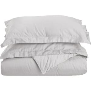 Superior Combed Cotton, 300 Thread Count 2 Piece Soft and Smooth Duvet Cover Set, Twin, Pumpkin(Light Grey)