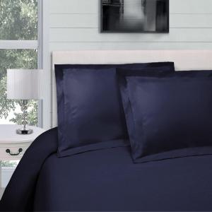Superior Combed Cotton, 300 Thread Count 2 Piece Soft and Smooth Duvet Cover Set, Twin, Pumpkin(Navy Blue)