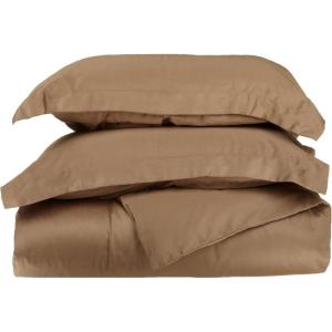 Superior Combed Cotton, 300 Thread Count 2 Piece Soft and Smooth Duvet Cover Set, Twin, Pumpkin(Taupe)