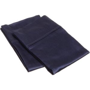 Superior Combed Cotton, 300 Thread Count Soft and Smooth 2 Piece Pillowcases, Standard, Solid Navy Blue