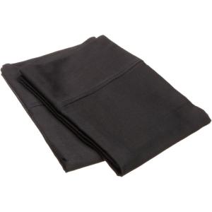 Superior Combed Cotton, 300 Thread Count Soft and Smooth 2 Piece Pillowcases, Standard, Solid Tan(Black)