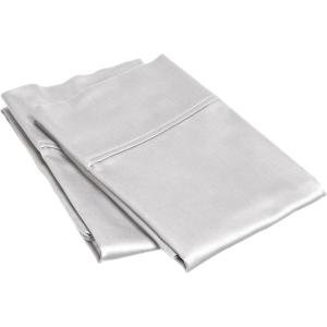 Superior Combed Cotton, 300 Thread Count Soft and Smooth 2 Piece Pillowcases, Standard, Solid Tan(Light Grey)