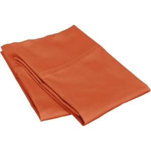 Superior Combed Cotton, 300 Thread Count Soft and Smooth 2 Piece Pillowcases, Standard, Solid Tan(Pumpkin)