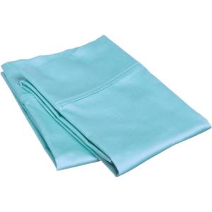 Superior Combed Cotton, 300 Thread Count Soft and Smooth 2 Piece Pillowcases, Standard, Solid Tan(Teal)