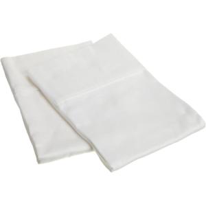 Superior Combed Cotton, 300 Thread Count Soft and Smooth 2 Piece Pillowcases, Standard, Solid Tan(White)