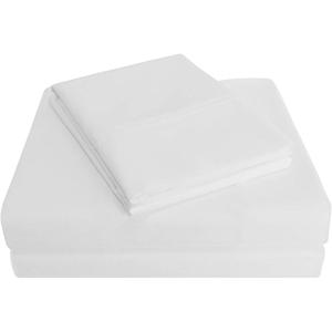 Superior Cotton Percale Deep Pocket Sheet Set, Queen, Burgundy, 4-Pieces(White)
