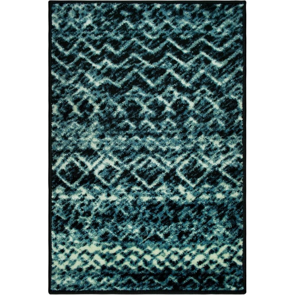 imageSuperior Sunderland Collection Area Rug 10mm Pile Height with Jute Backing Fashionable and Affordable Rugs Distressed Abstract Moroccan Rug Design  5 x 8 Rug Taupe and IvoryBlueblack