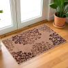 Superior Indoor Non-Slip Area Rug, Floral Home Floor Decor for Bedroom, Living Room, Dining Room, Entryway, Kitchen, Office, Machine Washable Rugs, Amber Collection, 5′ x 8′, Ivory(Camel)