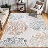 Superior Indoor Non-Slip Area Rug, Floral Home Floor Decor for Bedroom, Living Room, Dining Room, Entryway, Kitchen, Office, Machine Washable Rugs, Amber Collection, 5′ x 8′, Ivory(Ivory)