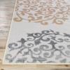 Superior Indoor Non-Slip Area Rug, Floral Home Floor Decor for Bedroom, Living Room, Dining Room, Entryway, Kitchen, Office, Machine Washable Rugs, Amber Collection, 5′ x 8′, Ivory(Ivory)