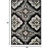 Superior Indoor Runner Rug, Jute Backing, Medallion Area Rugs for Hallway, Living Room, Kitchen Floors, Bedroom, Plush Floor Cover, Traditional Style, Crawford Collection, 2′ 7″ x 8′, Black Ivory(Black)