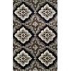 Superior Indoor Runner Rug, Jute Backing, Medallion Area Rugs for Hallway, Living Room, Kitchen Floors, Bedroom, Plush Floor Cover, Traditional Style, Crawford Collection, 2′ 7″ x 8′, Black Ivory(Black)