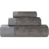 Superior Rayon from Bamboo Blend 3-Piece Towel Set, Luxury Quick Dry, Bathroom Essentials, Shower, Spa, Plush Soft Absorbent Towels, Includes 1 Bath, 1 Hand, 1 Washcloth/Face Towel, Pink(Charcoal)