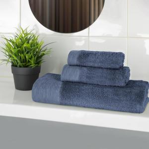 Superior Rayon from Bamboo Blend 3-Piece Towel Set, Luxury Quick Dry, Bathroom Essentials, Shower, Spa, Plush Soft Absorbent Towels, Includes 1 Bath, 1 Hand, 1 Washcloth/Face Towel, Pink(Navy Blue)