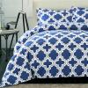 Superior Trellis Comforter Set with Pillow Shams, Luxurious & Soft Microfiber with Down Alternative Fill, Contemporary Geometric Trellis Design – Twin/Twin XL Bedding Set, Teal(Navy Blue)