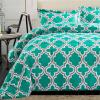 Superior Trellis Comforter Set with Pillow Shams, Luxurious & Soft Microfiber with Down Alternative Fill, Contemporary Geometric Trellis Design – Twin/Twin XL Bedding Set, Teal(Teal)