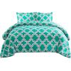 Superior Trellis Comforter Set with Pillow Shams, Luxurious & Soft Microfiber with Down Alternative Fill, Contemporary Geometric Trellis Design – Twin/Twin XL Bedding Set, Teal(Teal)