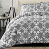Superior Trellis Comforter Set with Pillow Shams, Luxurious & Soft Microfiber with Down Alternative Fill, Contemporary Geometric Trellis Design – Twin/Twin XL Bedding Set, Teal(Grey)
