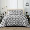 Superior Trellis Comforter Set with Pillow Shams, Luxurious & Soft Microfiber with Down Alternative Fill, Contemporary Geometric Trellis Design – Twin/Twin XL Bedding Set, Teal(Grey)