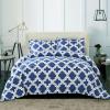 Superior Trellis Comforter Set with Pillow Shams, Luxurious & Soft Microfiber with Down Alternative Fill, Contemporary Geometric Trellis Design – Twin/Twin XL Bedding Set, Teal(Navy Blue)