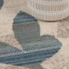 Superior Indoor Large Area Rug, Leaf and Vine Modern Throw, Decor for Bedroom, Living Room, Kitchen/Dining, Office, Entryway, Hardwood Floor, Jute Backed, Mahonia Collection 5’x8′, Cream-Blue