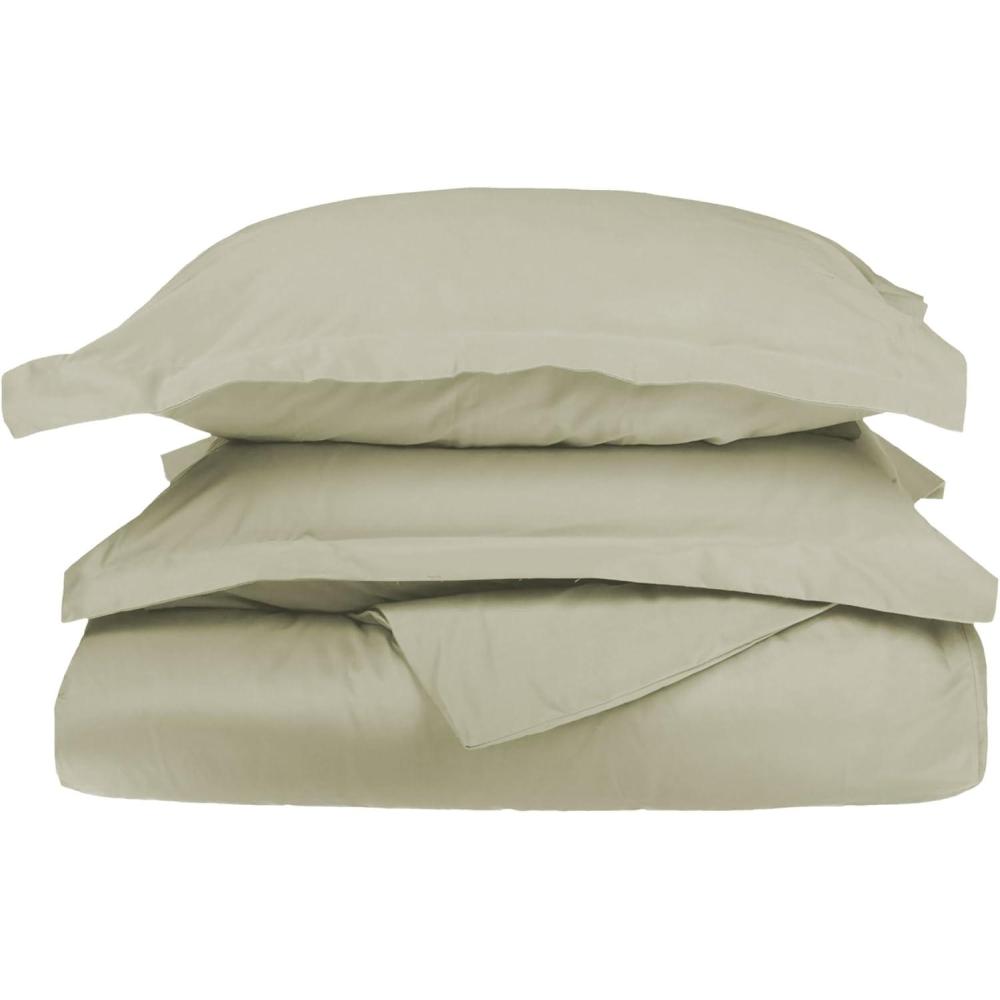 imageSuperior Egyptian Cotton 650 Thread Count Duvet Cover Set Bed Covers Includes 1 Duvet Cover 2 Pillow Shams Bedding Essentials Master Guest Hotel Bedroom Decor KingCalifornia King SageSage