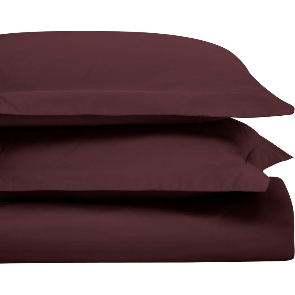 imageSuperior Egyptian Cotton 650 Thread Count Duvet Cover Set Bed Covers Includes 1 Duvet Cover 2 Pillow Shams Bedding Essentials Master Guest Hotel Bedroom Decor KingCalifornia King SagePlum
