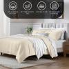 Superior Egyptian Cotton 650 Thread Count Duvet Cover Set, Bed Covers, Includes 1 Duvet Cover, 2 Pillow Shams, Bedding Essentials, Master, Guest, Hotel Bedroom Decor, King/California King, Sage(Ivory)