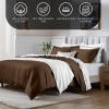 Superior Egyptian Cotton 650 Thread Count Duvet Cover Set, Bed Covers, Includes 1 Duvet Cover, 2 Pillow Shams, Bedding Essentials, Master, Guest, Hotel Bedroom Decor, King/California King, Sage(Chocolate)