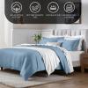 Superior Egyptian Cotton 650 Thread Count Duvet Cover Set, Bed Covers, Includes 1 Duvet Cover, 2 Pillow Shams, Bedding Essentials, Master, Guest, Hotel Bedroom Decor, King/California King, Sage(Medium Blue)