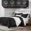 Superior Egyptian Cotton 650 Thread Count Duvet Cover Set, Bed Covers, Includes 1 Duvet Cover, 2 Pillow Shams, Bedding Essentials, Master, Guest, Hotel Bedroom Decor, King/California King, Sage(Black)
