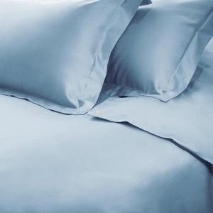 Superior Egyptian Cotton 650 Thread Count Duvet Cover Set, Bed Covers, Includes 1 Duvet Cover, 2 Pillow Shams, Bedding Essentials, Master, Guest, Hotel Bedroom Decor, King/California King, Sage(Baby Blue)