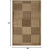 Superior Indoor Area Rug, Jute Backing, Modern Farmhouse Checkered Houndstooth, Ideal for Entry, Living Room, Kitchen, Bedroom, Hallway, Floor Cover, Natte Collection, 4′ x 6′, Beige