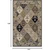 Superior Indoor Area Rug, Jute Backing, Modern Patchwork Floor Decor for Office, Dining, Kitchen Floors, Entryway, Floral Damask Rugs, Paloma Collection, 8′ 6″ x 11′ 6″, Chocolate