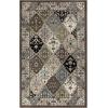 Superior Indoor Area Rug, Jute Backing, Modern Patchwork Floor Decor for Office, Dining, Kitchen Floors, Entryway, Floral Damask Rugs, Paloma Collection, 8′ 6″ x 11′ 6″, Chocolate