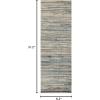 Superior Indoor Large Area Rug, Pastel Striped Design, Decor for Bedroom, Living Room, Kitchen, Entryway, Office, Dining, Laundry, Dorm, Floor Throw, Jute Backing, Montauk Collection, 2′ 7″ x 8′, Blue