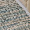 Superior Indoor Large Area Rug, Pastel Striped Design, Decor for Bedroom, Living Room, Kitchen, Entryway, Office, Dining, Laundry, Dorm, Floor Throw, Jute Backing, Montauk Collection, 2′ 7″ x 8′, Blue