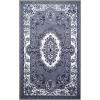 Superior Aberdare Traditional Floral Indoor Area Rug for Living Room, Bedroom, Office, Kitchen, Dining, Washable Rugs, Foam Backing, Seraphina Collection, 4′ x 6′, Black-White(4′ x 6′)