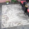 Superior Indoor Outdoor Area Rug, Floor Decor Perfect for Patio, Pool, Deck, Kitchen, Entryway, Tropical Leaves Coastal Style Rug, Siesta Collection, 5′ 2″ x 7′ 2″, Slate