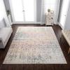 Superior Ulani Distressed Damask Indoor 5′ x 8′ Area Rug, Perfect for Living-Dining Room, Bedroom, Farmhouse, Kitchen, Under Table Clearance, Durable Rugs for Home and Office, On Tile & Carpet, Bone