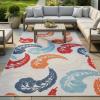 Superior Indoor Outdoor Area Rug, Perfect for Patio, Poolside, Backyard, Entryway, Mudroom, Easy Clean Washable, High Traffic Areas, Modern Bohemian, 4’x6′, Multicolor