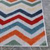 Superior Indoor Outdoor Area Rug, Perfect for Patio, Poolside, Backyard, Mudroom, Washable Easy Clean Zig-Zag Chevron Collection, 5’6″x8′, Multicolor