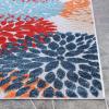 Superior Indoor Outdoor Area Rug, Perfect for Patio, Poolside, Backyard, Porch, Easy Clean Washable, Ideal for High Traffic Areas, Non Skid, Floral Medallion Hydrangea Collection, 10’x14′, Multicolor