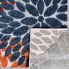 Superior Indoor Outdoor Area Rug, Perfect for Patio, Poolside, Backyard, Porch, Easy Clean Washable, Ideal for High Traffic Areas, Non Skid, Floral Medallion Hydrangea Collection, 10’x14′, Multicolor