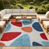 Superior Indoor Outdoor Area Rug, Perfect for Patio, Poolside, Backyard, Porch, Easy Clean Washable, Ideal for High Traffic Areas, Non Skid, Modern Geometric, Tulip Collection, 10’x14′, Multicolor